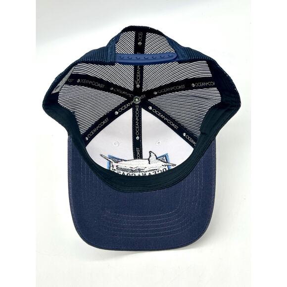 Ocean & Coast Hat Red White & Blue Dolphin Mesh Adjustable Snap Back OSFM - Picture 10 of 11